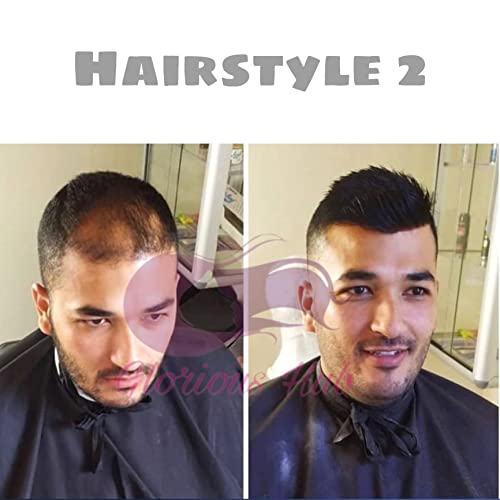 Image of PREMIUM Mono Hair Patch | 100% Silky and Soft Human Hair Wig | Original for Men Undetectable, Natural Looking and Lightweight Men's System | Fix With Tape, Clips or Glue | (Black, 8x6)