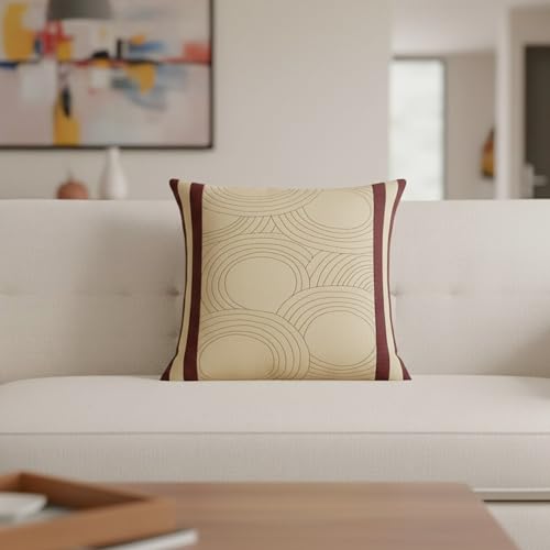 Image of SAJAVAT HOME Soft Cotton 3 Seater Sofa Throw with Cushion Cover | Beige & Yellow White Throw 82 inchx52 inch & Yellow Silk Cushion Cover 18''x18'' for Living Room, Bedroom, Sofa, Chair & Gift | Pack of 1