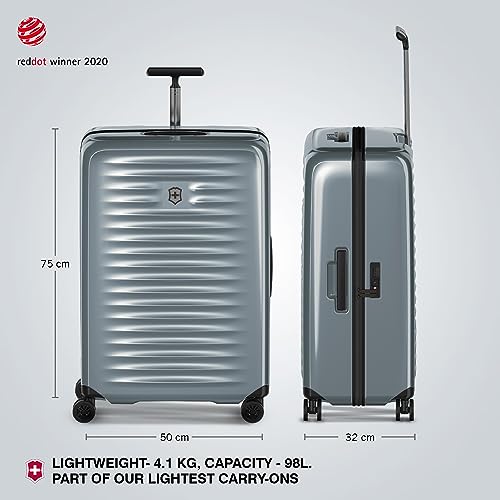 Victorinox Airox Large Hardside Case - Sleek 4-Wheeled Luggage - Suitcase Includes Combination Lock, Spinner Wheels & More - 98 Liters, Silver2