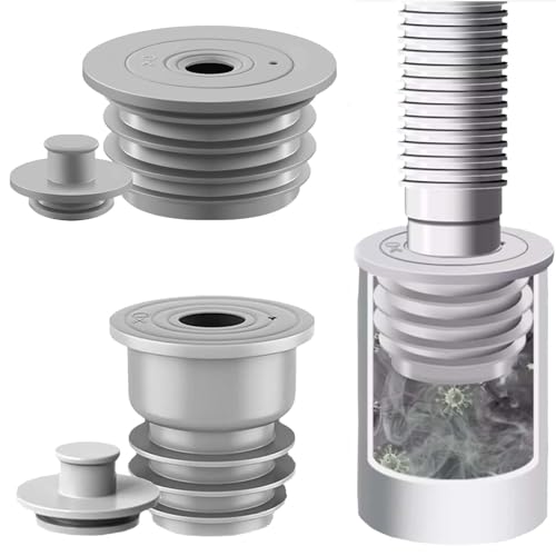 35-40 y 45-50mm Sello de Tubería de Lavadora WISIRENT, 2Pcs Gris tapón de Sellado de Alcantarillado Sellado Anillo de Sello de Alcantarillado, Desodorante Sellador de Tuberías de Desagüe de Silicona