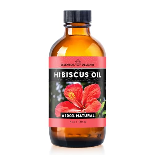 Hibiscus Oil by Essential Delights - Premium Cold Pressed Carrier Oil (4 oz.) | for Skin Face Body Hair Revitalization |