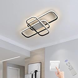Lamparas Para Comedor Rectangular DELIPOP 44W Plafon Led Techo Moderno, 3000K-6000K Lámpara Techo LED Regulable con Control Remote, 3 Rectangular Luz De Techo, for Dormitorio Comedor Cocina Salón, 55 * 35 * 7CM