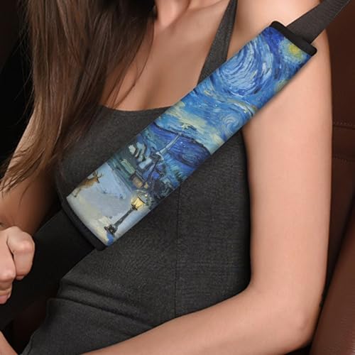 Image of AFPANQZ Starry Sky Seat Belt Pads Cover Safety Seatbelt Shoulder Strap Covers Cushion Harness Pads for Car Bags Soft Comfortable Universal Fit for Truck Vans Sedans SUVs