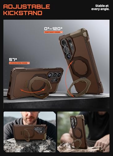 Image of SUPCASE for Samsung Galaxy S26 Ultra Case with Kickstand (Unicorn Beetle Grip), [Wireless Charging Compatible] [Military-Grade Protection] Heavy-Duty Magnetic Phone Case for S26 Ultra 6.9 Inch, Brown
