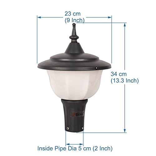 Image of BENE Aluminium Round Adam Garden Light 23 Cm Milky, Grey, Pack of 1 Pc