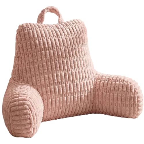 Odaima Almohada de Lectura para Adultos, Cojín de Lectura para Cama y Sofá, Ergonómico con Brazos, Suave y Agradable Cojín de Lectura con Soporte Lumbar(Durazno)