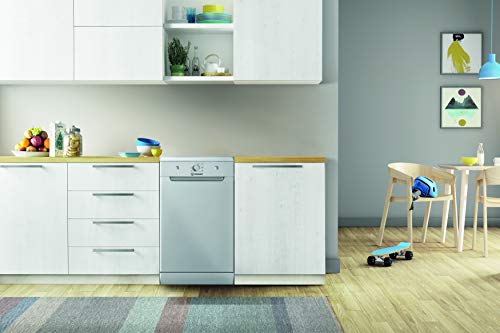 Indesit-DSFE-1B10-S-lavavajilla-Independiente-10-cubiertos-A-Lavavajillas-Independiente-Plata-Estrecho-45-cm-Plata-Botones-Giratorio-13-m