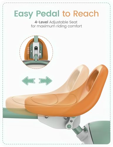 image for besrey Kids Tricycle with Flash Wheels for Ages 18 Months to 5 Years, 