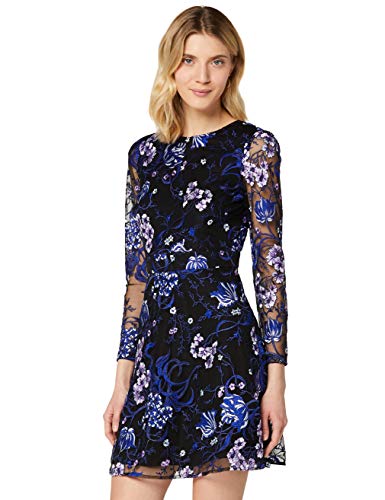 Marca Amazon - TRUTH & FABLE Vestido de Encaje con Flores Mujer, Multicolor (Multicolour Multicolour), 40, Label: M Cover