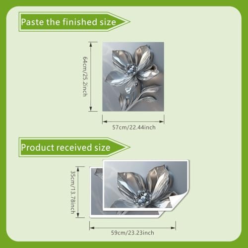 Calcomanías florales plateadas metálicas para electrodomésticos FACAIIO de PVC 4