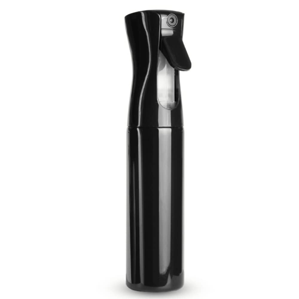 triaqua Continuous Hair Spray Bottle, 10oz/300ml, Ultra Fine Mist for Hairstyling, Skin Care, Plants, Cleaning, Tanning, Misting, Propellant Free, BPA Free, Black