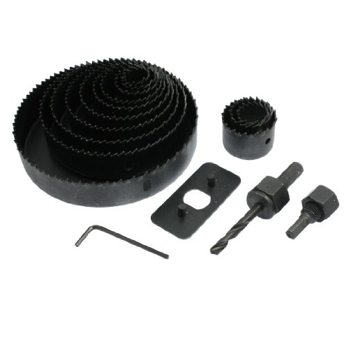 Aexit 13 in Hole Saws & Accessories 1 Round Triangle Shank Twist Drill Bit Hole Saw Set w Hole Saw Sets Plastic Box