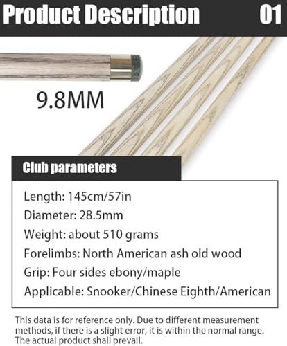 Taco de billar Pool Cue Stick para adultos 3/4 Split Snooker miniatura 2