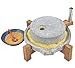 Stone Grain Mill - Manual Flour Mill with Stable Wood Base, Natural Granite Stone Grinder Mill for Dry & Wet Use, Home Kitchen Tool (11.8 x 15.8 inch)