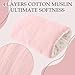 Threehoney Baby Feeding Arm Pillow Breastfeeding Bottle Nursing Cozy Cradle Pillow for Newborn Soft Double Sided Muslin Cotton Head Support Comfortable Feeding for Mom(Pink,Simple)