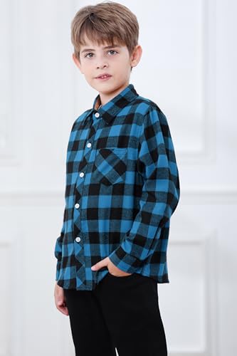 Image of Betusline Boy and Men Button Down Plaid Shirt | Soft,Breathable and Comfortable Fabric