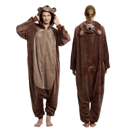 SLOTHOPOTAMUS Adult Onesie Pajamas Unisex Animal One Piece Cosplay Costume Halloween Homewear Sleepwear Cute Bear XL
