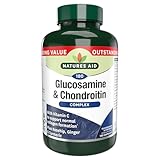 Natures Aid Glucosamine and Chondroitin Complex, with Vitamin C, Rosehip, Ginger and Turmeric, 180 Capsules