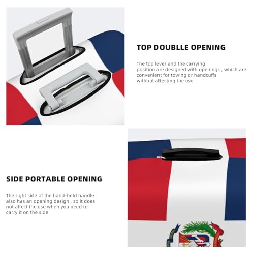 Dominican Republic Flag Luggage Cover For Travel Suitcase Protector Fits 18-32 Inch Case X-Large4