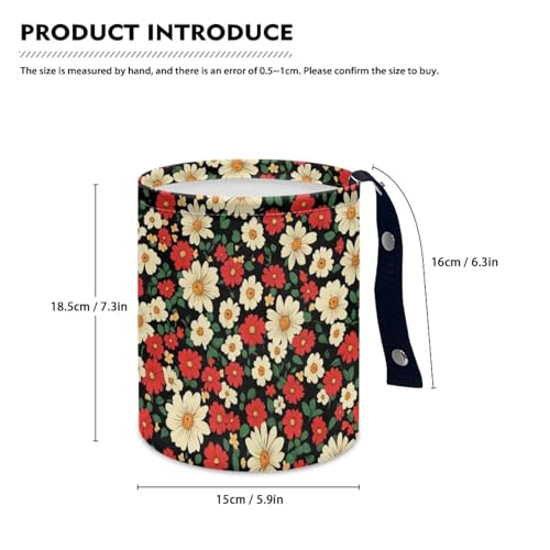 Image of Car Trash Can Collapsible Auto Trash Bin Multipurpose Rubbish Holder Christmas Decoration for Front Seat, Back Seat, Floor, Headrest, Hippie Floral