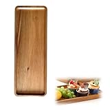 Vielseitiges Holztablett aus Akazienholz, Rechteckige Form für Accessoires, Büroorganisation und Dekoration, Handgefertigt mit Einzigartiger Maserung, Einfach per Hand zu Reinigen, 29x10,5x1,5cm