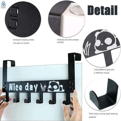 Image of Heavy Duty Carbon Steel Over Door Hanger for Clothes | No Drill Hanging Hooks for Bathroom, Bedroom, Kitchen | Towel, Scarf, Coat Holder | Removable Door Hook Rack