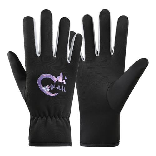 BSITSSS Kids Ski Gloves - Waterproof Heart Pattern Winter Gloves, Full Fingers Fleece-Lined for Warmth, Warm for Snow Toddler Boys and Girls 3-10Years Old, Black