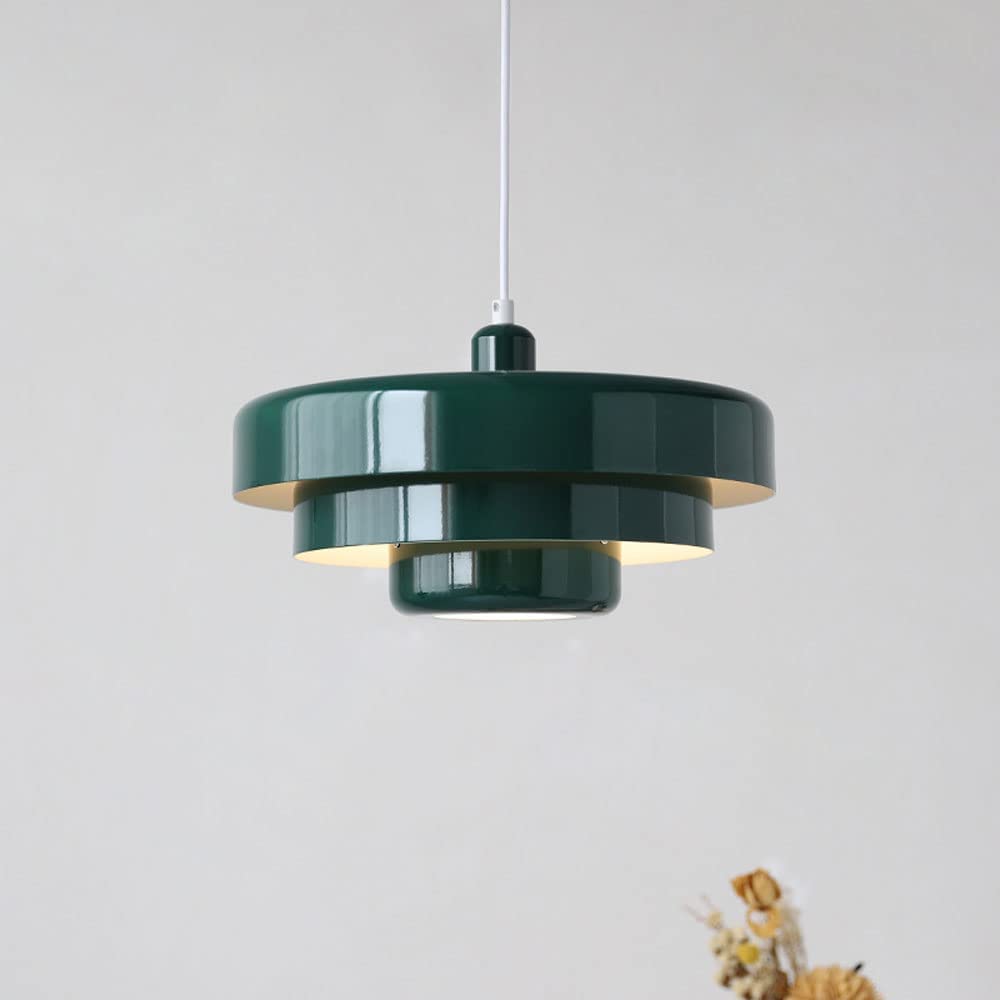 FAZRPIP Aluminum Single Head Hanging Lamp Retro Metal Pendant Light Fixture In Orange/Green Modern Farmhouse Cage Chandelier For Kitchen Bedroom Dinning