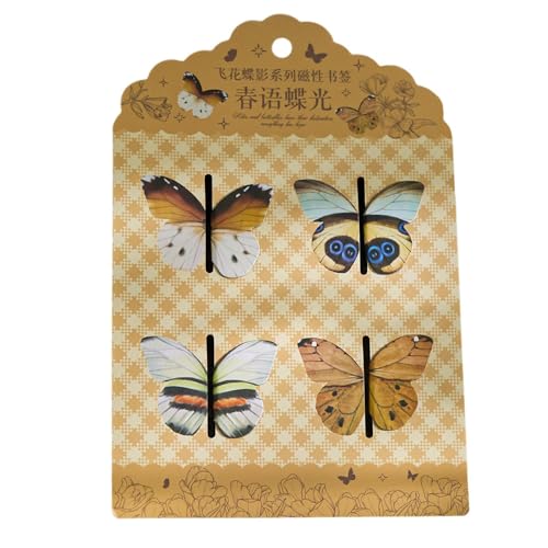 Zahoken Marcapáginas de mariposas, bonitos marcadores de libros de lectura, suministros de papelería, decoración tradicional colorida para estudiantes, amigos, lectores, niños, mujeres, cumpleaños