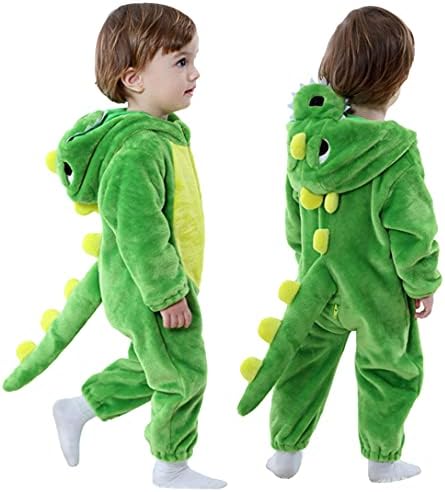 lontakids Toddler Infant Dinosaur Costume Soft Warm Flannel Hooded Onesie