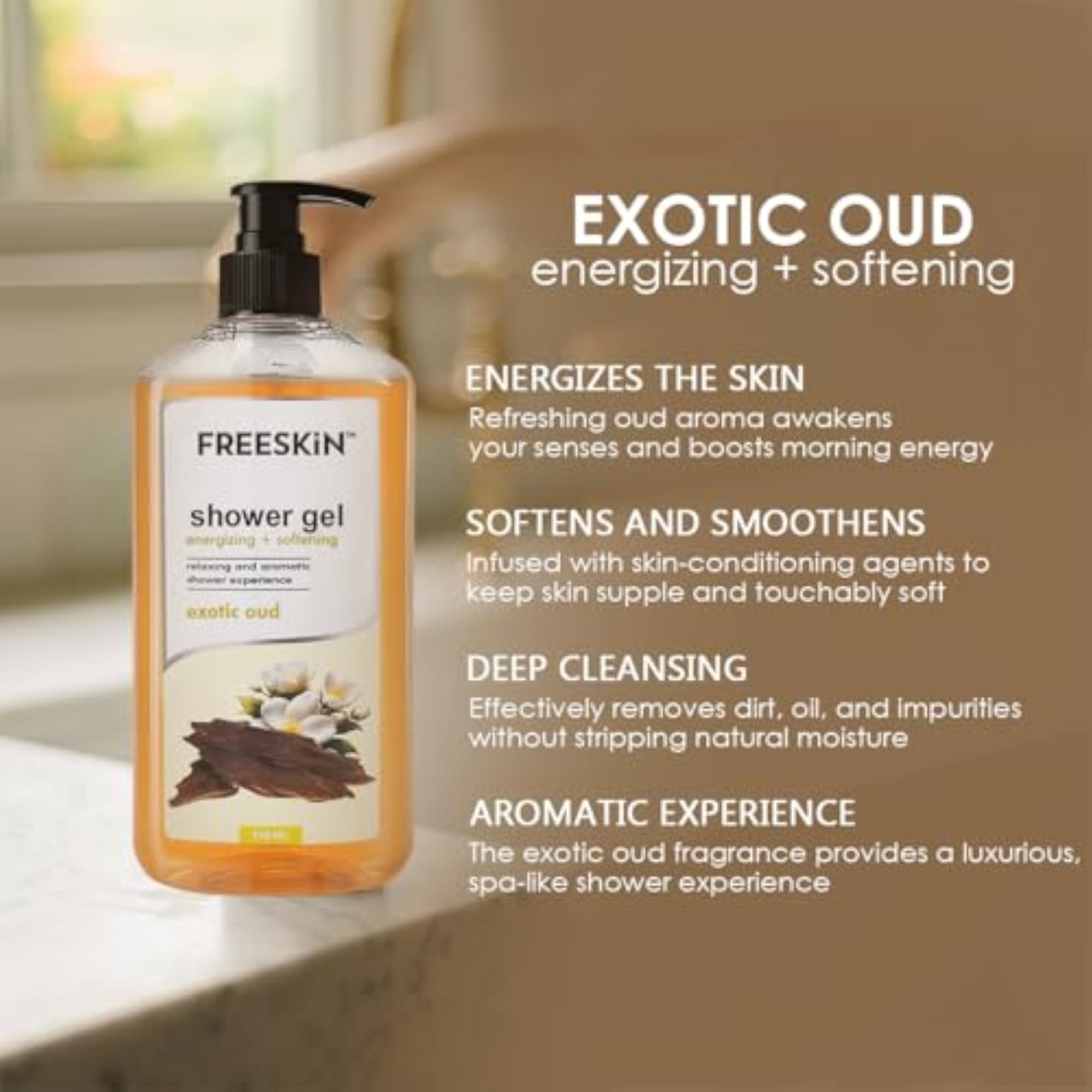 Exotic Oud Shower Gel 750ml, Luxurious Body Wash