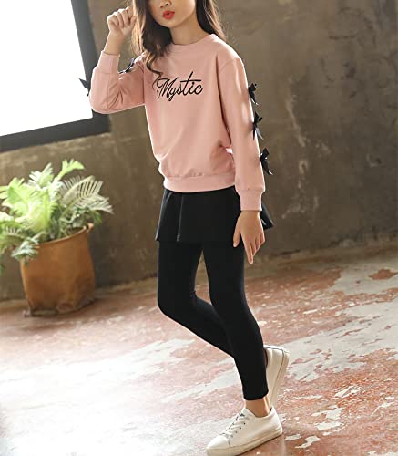 Image of Urtrend Little Girls' Kids 2 Pieces Long Sleeve Top Pants Leggings Clothes Set Outfits