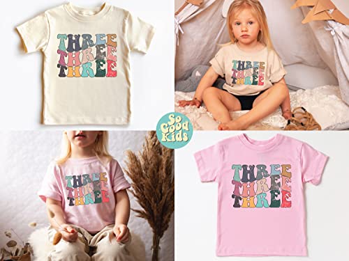 Three Year Birthday Shirt, Toddlers 3rd Birthday Shirt, Groovy Three Year Shirt - Three Years Old Shirt - 3 Year Old T-Shirt - 3 Year Old Gift3