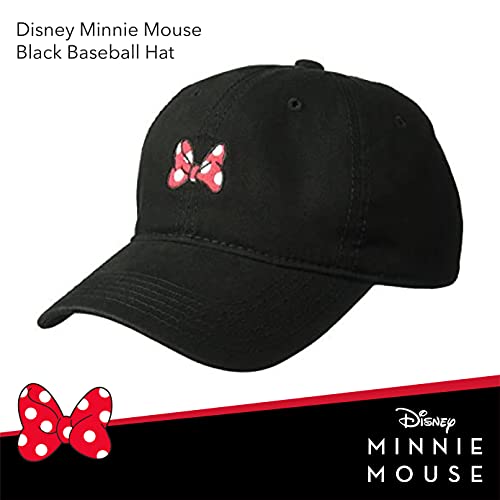 Image of Disney Minnie Mouse Dad Hat, Cotton Adjustable Baseball Cap with Curved Brim