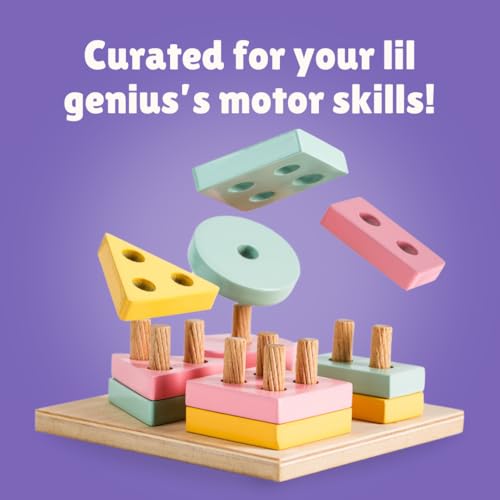 Image of Cots and Cuddles Wooden Shape Sorter Toy for Toddlers | Early Learning Geometric Shapes & Fine Motor Skill Development | Educational Stacking & Sorting Puzzle for Kids Age 2+