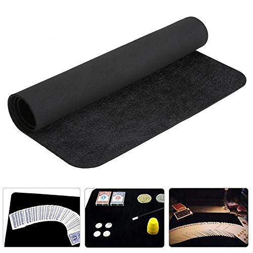 Enjoyer Large Black Close-Up Performance Pad Magic Poker Card Deck Close-up Mat Magician Props Coin Magic Gimmicks,23.6X15.7inch