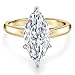 Gem Stone King 1-5 Ct IGI Certified Lab Grown Diamond 14K Two Tone Gold Solitaire Engagement Ring For Women | E-F Color VS1-VS2 Clarity | Wedding Anniversary Gold Ring | Marquise Cut | 1.00 Carat | 6