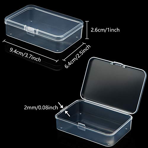 Image of SATINIOR 24 Packs Small Clear Plastic Beads Storage Containers Box with Hinged Lid for Storage of Small Items, Crafts, Jewelry, Hardware (3.7 x 2.5 x 1 in