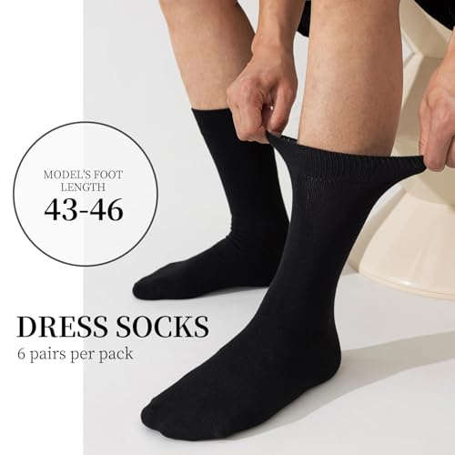 Image of Niorasen Mens Dress Socks, 6 Pairs Soft Breathable Bamboo Rayon, Classic Mid Calf Socks for Men with Box,Valentines Day