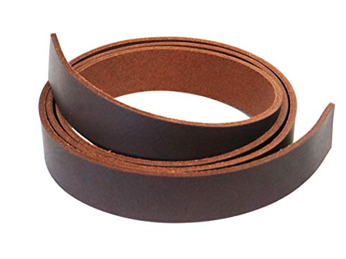 Buffalo Leather Strap, Leather Belt Blank Strip, 3/4” Wide Heavy Weight Thick 8Oz - 10Oz, 55” To 60” In Length, Brown West Tan Leather Strip For Belts, Leather Lanyard, Leather Cord String #TOP1