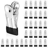 Stainless Steel Clothes Pegs,30PCS Multifunctional Non-slip Laundry Pegs,Heavy Duty Clothesline Pegs,Pegs for Washing Line,Strong Clothes Pegs,Towel Pegs,Clips for Clothes,Strong Pegs for Washing Line