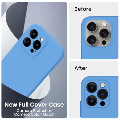 Image of FireNova Designed for iPhone 16 Pro Max Case, Silicone Upgraded [Camera Protection] Phone Case, Soft Anti-Scratch Microfiber Lining Inside, 2024, Blue
