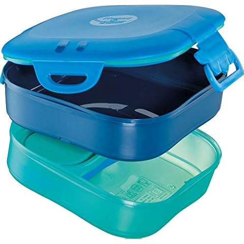 Maped - Tuppers para Alimentos 3 en 1 - Color Azul - Colección Concept Kids - Estructura Modulable con Capacidad para 1,4 Litros - Cuenta con 2 Compartimentos Estancos - Apto para Lavavajillas Cover