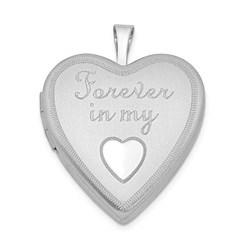 925 Sterling Silver 20mm Forever In My Heart Photo Pendant Charm Locket Chain Necklace That Holds Pictures Love S/love Message Fine Jewelry For Women Gifts For Her