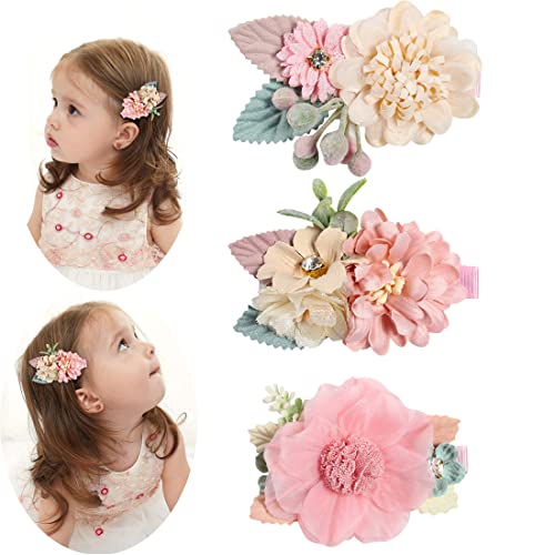 Cnyejqjc 3 Pcs Flower Hair Clips cover