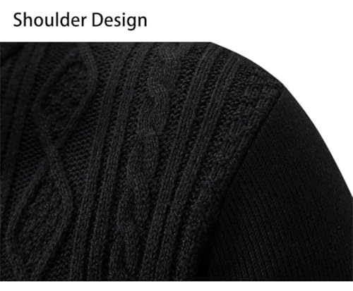 Vsadsau Men Knit Cardigan Sweaters Fall Winter Warm Jumpers Zipper Stand Up Collar Sweatercoat3