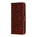 Produktbild Bear Village® Blumen Muster Hülle für Samsung Galaxy J6 Plus 2018, Premium Schutzhülle mit Weich TPU Innere, Magnet Klapp Ständer Leder Hülle, Braun