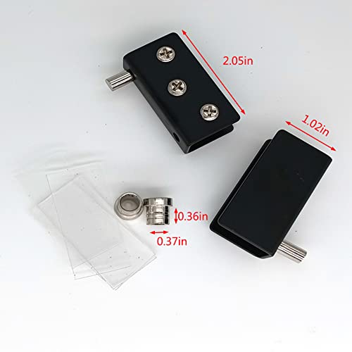 Wenting Glass Door Hinge Glass Door Pivot Hinge For Free Swinging Glass Doors Used For Cabinet Glass Pivot Door Orcupboard Cabinet Glass Doors Polished Chrome Door Hinge(1Pair) (Black) #TOP5