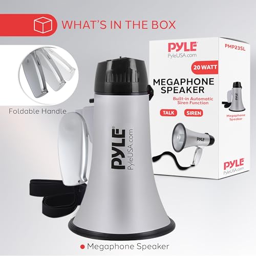 image for PYLE-PRO Portable Megaphone Speaker Siren Bullhorn - Compact and Batte