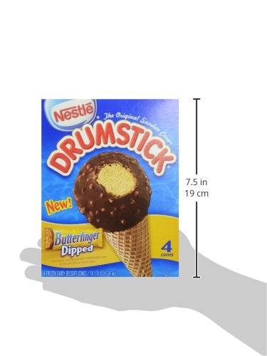 Drumstick, Butterfinger Ice Cream Cones, 4 Count (Frozen)